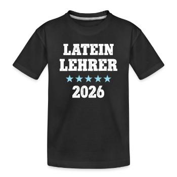 Latin Teacher 2026 Occupation Study Latin Teacher Training - Kids' Premium Organic T-Shirt - black - Front