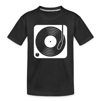 Platine vinyle avec album vinyle - T-shirt bio Premium Enfant - noir - Devant