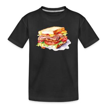  Sandwich Illustration - Kinder Premium Bio T-Shirt - Schwarz - Vorne