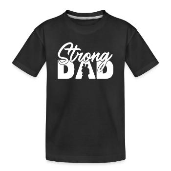 Starker Vater-Schatten Vaterschaft Elternschaft - Kinder Premium Bio T-Shirt - Schwarz - Vorne