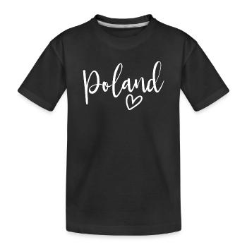 Poland Heart Women's Love Poland - Kids' Premium Organic T-Shirt - black - Front
