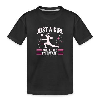 Girl loves Volleyball Quote - Kids' Premium Organic T-Shirt - black - Front