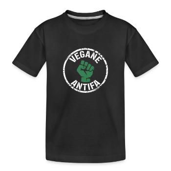 Vegan Antifa - Contre la droite - T-shirt bio Premium Enfant - noir - Devant