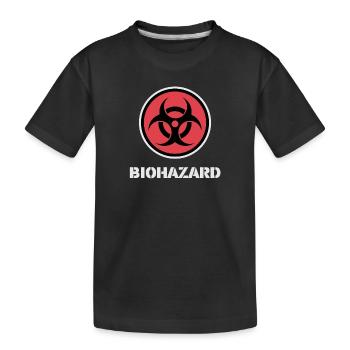 Biologisches Risiko – Symbol, Musik, Metal, Elektro - Kinder Premium Bio T-Shirt - Schwarz - Vorne