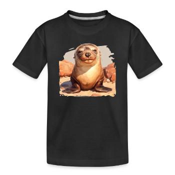 Sea Lions Sea Lion - Kids' Premium Organic T-Shirt - black - Front