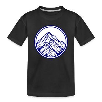 Berge Symbol Felsen - Kinder Premium Bio T-Shirt - Schwarz - Vorne
