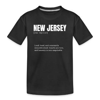 New Jersey Word Art Hoodie Design - Kids' Premium Organic T-Shirt - black - Front