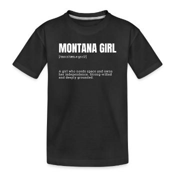Montana Girl Independence Tee - Kinder Premium Bio T-Shirt - Schwarz - Vorne