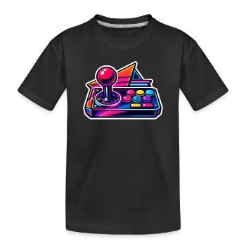 Joystick Arcade Néon Rétro - T-shirt bio Premium Enfant - noir - Devant