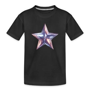 Metallstern Purpurglanz - Kinder Premium Bio T-Shirt - Schwarz - Vorne