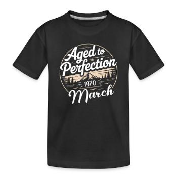 Présent d’anniversaire mars 1970 - T-shirt bio Premium Enfant - noir - Devant