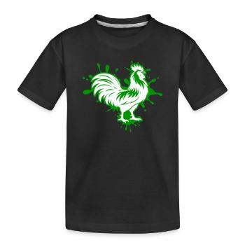 Hahn Klecks - Kinder Premium Bio T-Shirt - Schwarz - Vorne