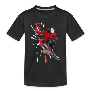 Ski - Skiurlaub - Skifahren - Kinder Premium Bio T-Shirt - Schwarz - Vorne
