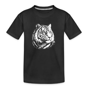Portrait contrasté du tigre - T-shirt bio Premium Enfant - noir - Devant