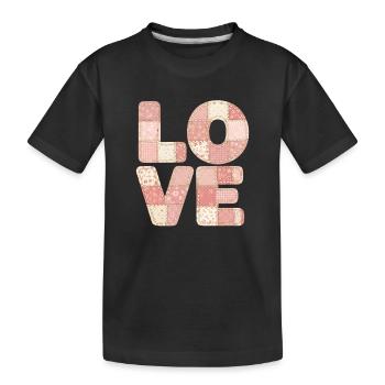 J’adore le design de patchwork rose Trend Design - T-shirt bio Premium Enfant - noir - Devant