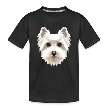 Petit chien maltais aime le doux maltais - T-shirt bio Premium Enfant - noir - Devant