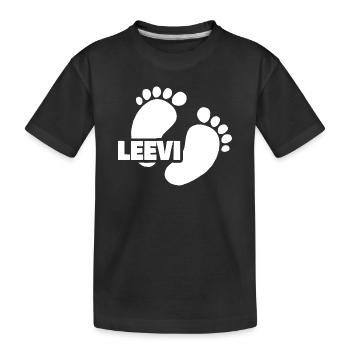 Baby Leevi - Kinder Premium Bio T-Shirt - Schwarz - Vorne