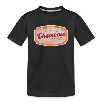 Chamonix Mountain Ski Vintage Label - T-shirt bio Premium Enfant - noir - Devant