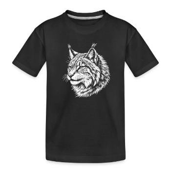 Portrait en contraste de lynx - T-shirt bio Premium Enfant - noir - Devant