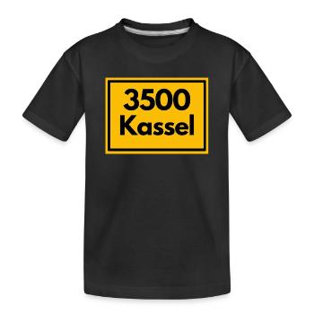 ALTE POSTLEITZAHL PLZ RETRO 3500 KASSEL LÖWENSTADT - Kinder Premium Bio T-Shirt - Schwarz - Vorne