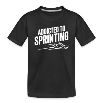 Sprintsüchtig - Kinder Premium Bio T-Shirt - Schwarz - Vorne