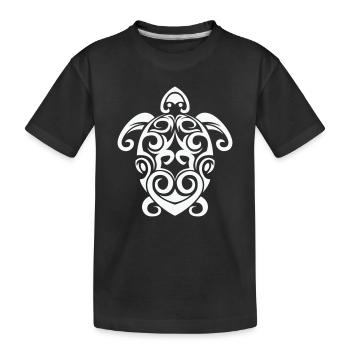 Tribal Schildkröte Spirale - Kinder Premium Bio T-Shirt - Schwarz - Vorne