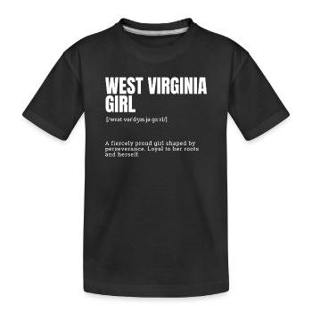 West Virginia Girl Pride - Kids' Premium Organic T-Shirt - black - Front