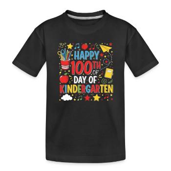 100 jours de maternelle Joyeux 100e jour d’école - T-shirt bio Premium Enfant - noir - Devant