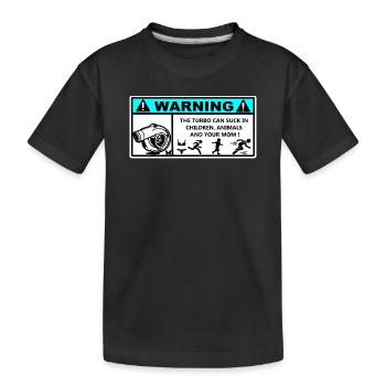 Autocollant Danger Turbo  - T-shirt bio Premium Enfant - noir - Devant