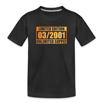 25e anniversaire Édition Limitée - ꝏ Approvisionnement 03/2001 - T-shirt bio Premium Enfant - noir - Devant