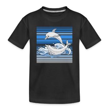 Delphine - Kinder Premium Bio T-Shirt - Schwarz - Vorne