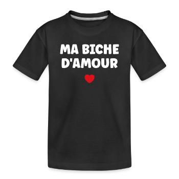 Ma Biche d'Amour Coeur Rouge - T-shirt bio Premium Enfant - noir - Devant