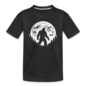 Bigfoot Flugzeuge - Kinder Premium Bio T-Shirt - Schwarz - Vorne