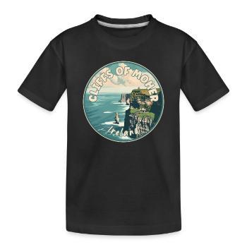 Découvrez les falaises de Moher en Irlande - T-shirt bio Premium Enfant - noir - Devant