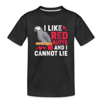 Parrot Grey - Kids' Premium Organic T-Shirt - black - Front