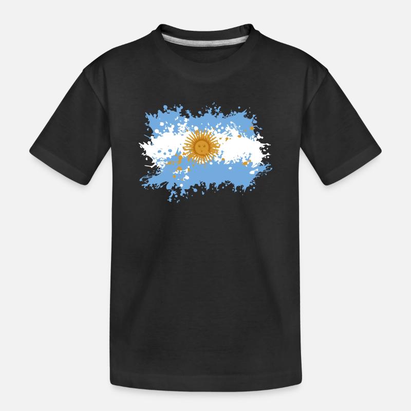 Éclaboussure du drapeau argentin - T-shirt bio Premium Enfant - noir