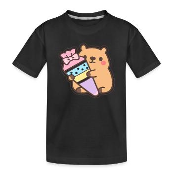 Capybara School Child – 1st Grade - Kids' Premium Organic T-Shirt - black - Front
