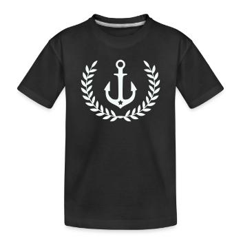Ancre dans la couronne de laurier - T-shirt bio Premium Enfant - noir - Devant
