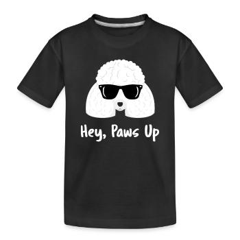 Coole Pudel-Sonnenbrille Hey Paws Up Hund - Kinder Premium Bio T-Shirt - Schwarz - Vorne