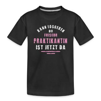 Stagiaire en coiffure, merci pour votre stage au salon de coiffure. - T-shirt bio Premium Enfant - noir - Devant