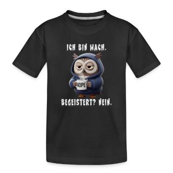 Sweat à capuche de la chouette endormie NON Humour - T-shirt bio Premium Enfant - noir - Devant