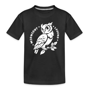 Midnight Legend Owl – Mystical & Cute - Kids' Premium Organic T-Shirt - black - Front