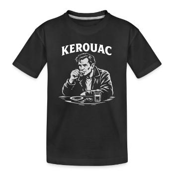 Jack Kerouac drinking Espresso at the cafe - Kids' Premium Organic T-Shirt - black - Front