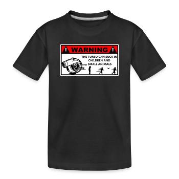 Turbo-Warnung angezeigt - Kinder Premium Bio T-Shirt - Schwarz - Vorne