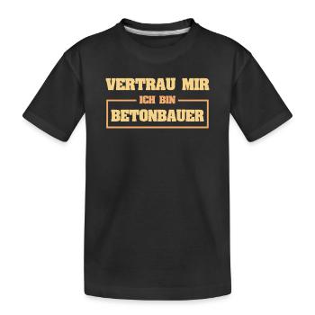 Beruf Betonbauer - Kinder Premium Bio T-Shirt - Schwarz - Vorne