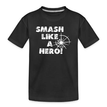 Écrasez comme un héros ! - Design gamer en blanc - T-shirt bio Premium Enfant - noir - Devant