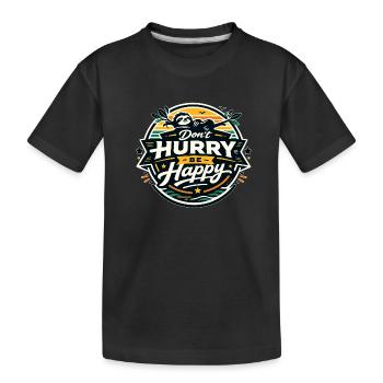 Dont Hurry Be Happy Sloth - Kids' Premium Organic T-Shirt - black - Front