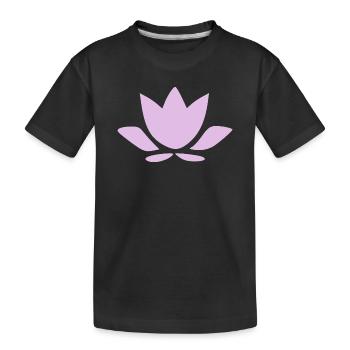 Fleur de lotus Fleur de lotus Fleur de lotus Fleur de violette Fleur de yoga - T-shirt bio Premium Enfant - noir - Devant