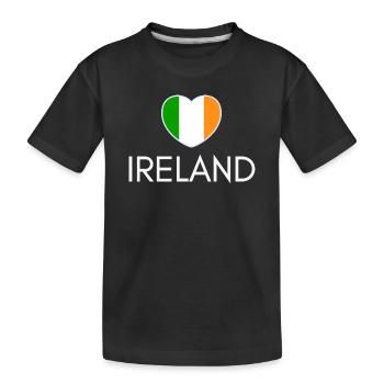 Heart with Irish flag, I love Ireland - Kids' Premium Organic T-Shirt - black - Front