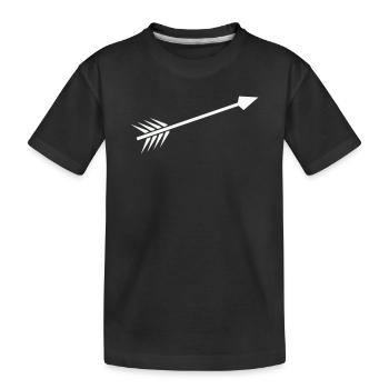 Flèche blanche avec plume - T-shirt bio Premium Enfant - noir - Devant